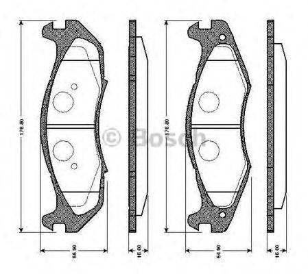 BOSCH 0986TB2253 Комплект тормозных колодок, дисковый тормоз