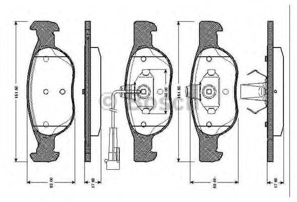 BOSCH 0986TB2285 Комплект тормозных колодок, дисковый тормоз