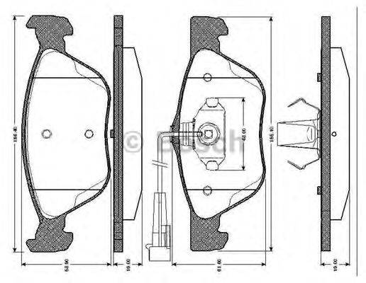 BOSCH 0986TB2286 Комплект тормозных колодок, дисковый тормоз