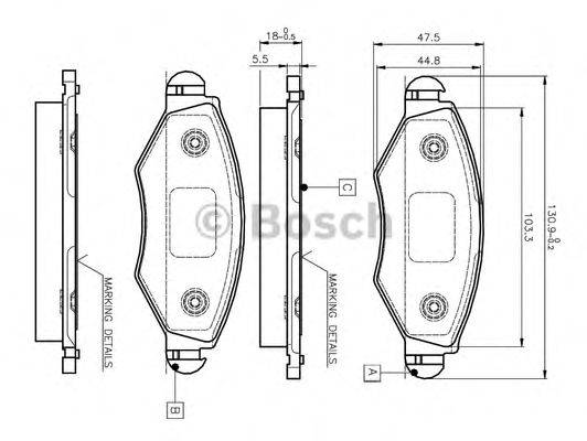 BOSCH 0986TB2316 Комплект тормозных колодок, дисковый тормоз