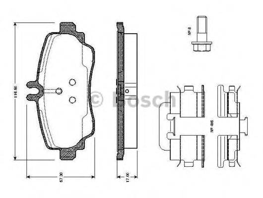 BOSCH 0986TB2322 Комплект тормозных колодок, дисковый тормоз