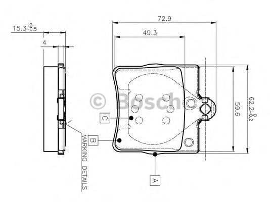 BOSCH 0986TB2334 Комплект тормозных колодок, дисковый тормоз