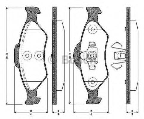 BOSCH 0986TB2374 Комплект тормозных колодок, дисковый тормоз