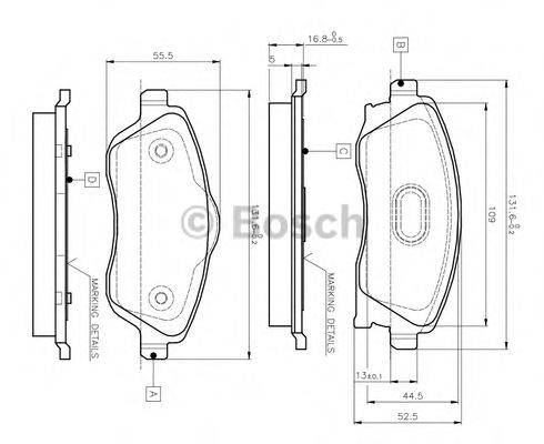 BOSCH 0986TB2381 Комплект тормозных колодок, дисковый тормоз