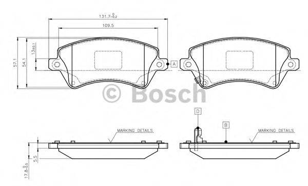 BOSCH 0986TB2397 Комплект тормозных колодок, дисковый тормоз