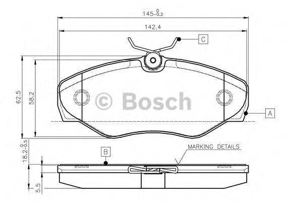 BOSCH 0986TB2402 Комплект тормозных колодок, дисковый тормоз