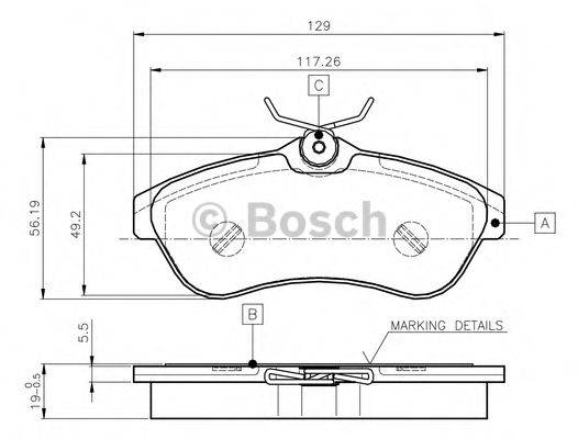 BOSCH 0986TB2419 Комплект тормозных колодок, дисковый тормоз