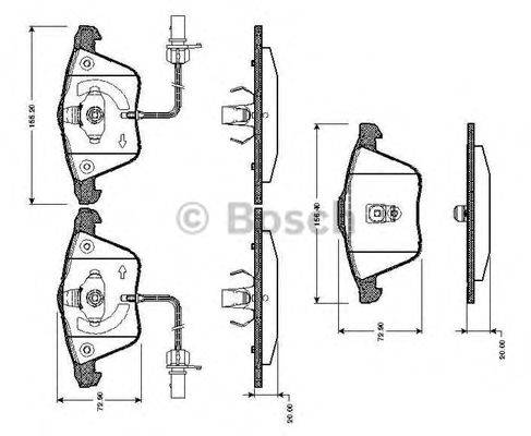 BOSCH 0986TB2436 Комплект тормозных колодок, дисковый тормоз