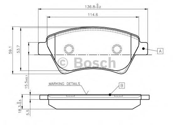 BOSCH 0986TB2440 Комплект тормозных колодок, дисковый тормоз