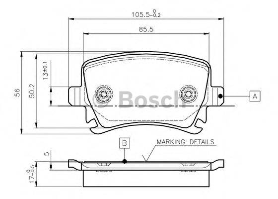 BOSCH 0986TB2458 Комплект тормозных колодок, дисковый тормоз