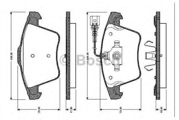 BOSCH 0986TB2462 Комплект тормозных колодок, дисковый тормоз