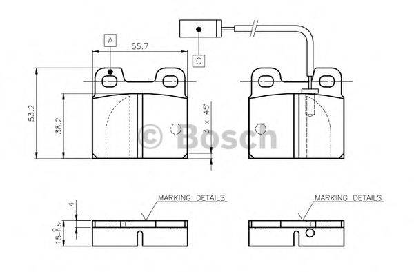 BOSCH 0986TB2469 Комплект тормозных колодок, дисковый тормоз