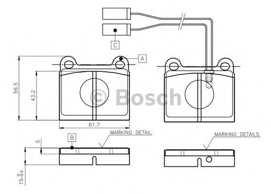 BOSCH 0986TB2471 Комплект тормозных колодок, дисковый тормоз