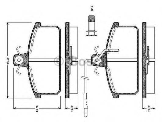 BOSCH 0986TB2501 Комплект тормозных колодок, дисковый тормоз