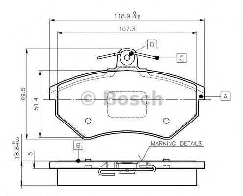 BOSCH 0986TB2506 Комплект тормозных колодок, дисковый тормоз