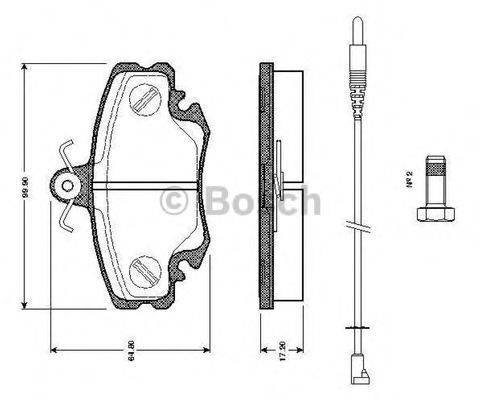 BOSCH 0986TB2513 Комплект тормозных колодок, дисковый тормоз