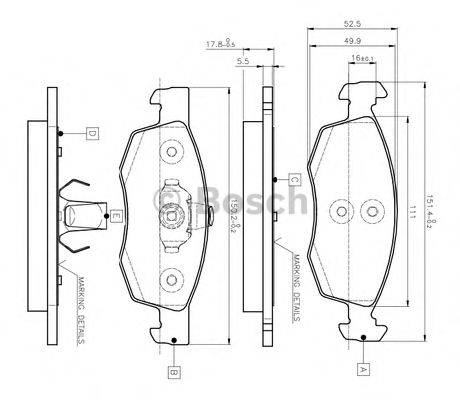 BOSCH 0986TB2541 Комплект тормозных колодок, дисковый тормоз