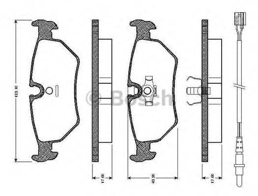 BOSCH 0986TB2593 Комплект тормозных колодок, дисковый тормоз