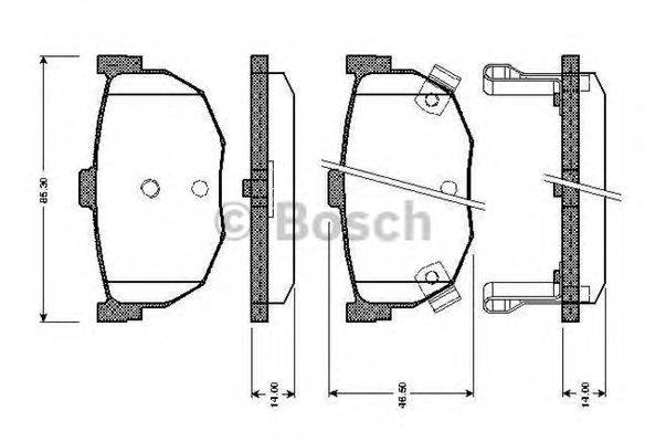 BOSCH 0986TB2618 Комплект тормозных колодок, дисковый тормоз