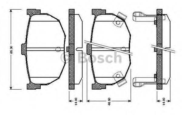 BOSCH 0986TB2619 Комплект тормозных колодок, дисковый тормоз