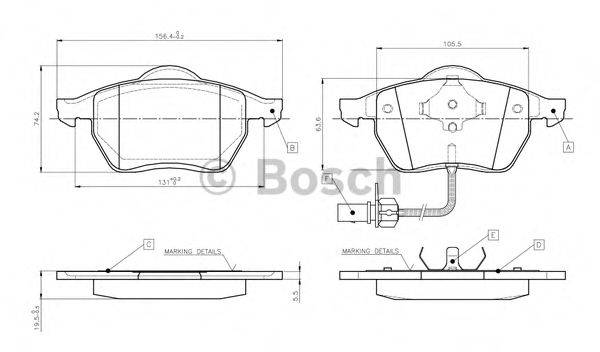 BOSCH 0986TB2673 Комплект тормозных колодок, дисковый тормоз