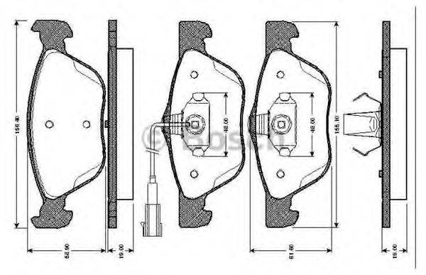 BOSCH 0986TB2733 Комплект тормозных колодок, дисковый тормоз