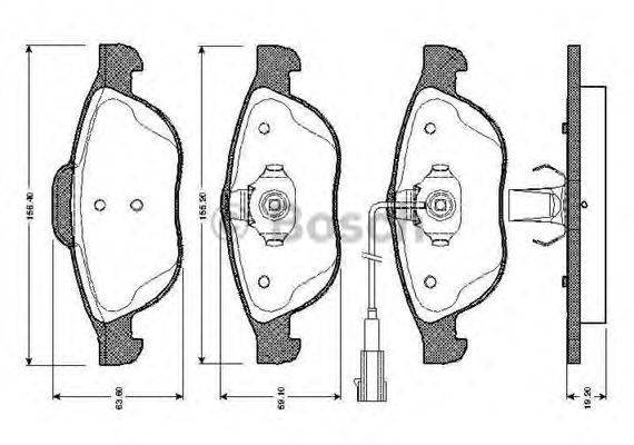 BOSCH 0986TB2767 Комплект тормозных колодок, дисковый тормоз