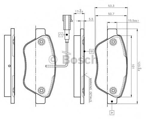 BOSCH 0986TB2836 Комплект тормозных колодок, дисковый тормоз