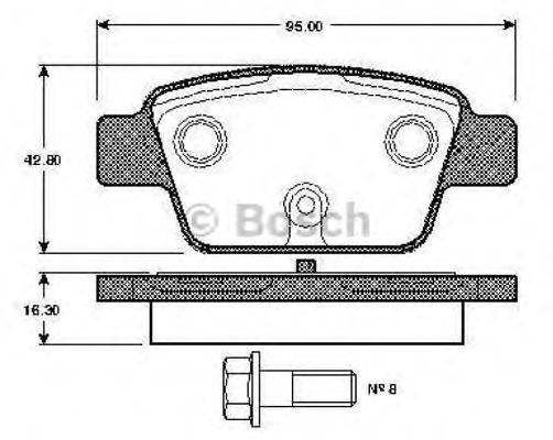 BOSCH 0986TB2837 Комплект тормозных колодок, дисковый тормоз