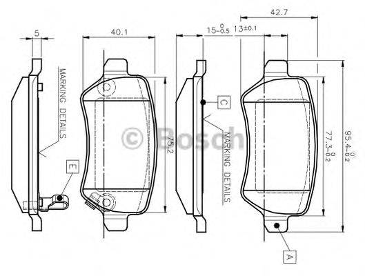 BOSCH 0986TB2845 Комплект тормозных колодок, дисковый тормоз