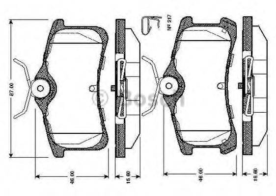 BOSCH 0986TB2865 Комплект тормозных колодок, дисковый тормоз