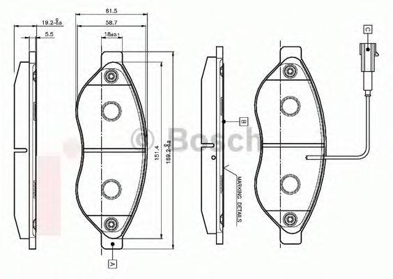 BOSCH 0986TB2944 Комплект тормозных колодок, дисковый тормоз