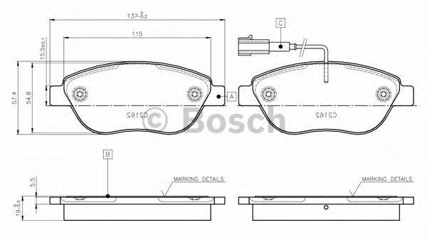 BOSCH 0986TB2961 Комплект тормозных колодок, дисковый тормоз