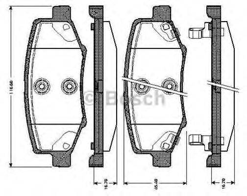 BOSCH 0986TB3009 Комплект тормозных колодок, дисковый тормоз