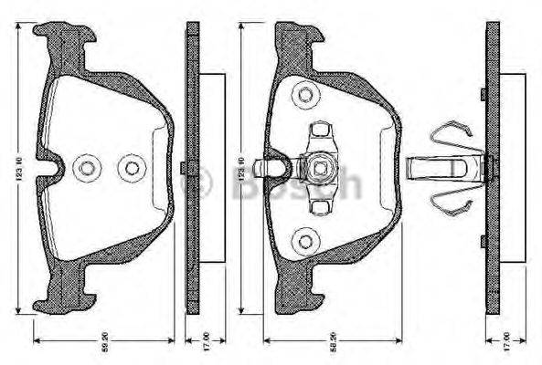 BOSCH 0986TB3024 Комплект тормозных колодок, дисковый тормоз