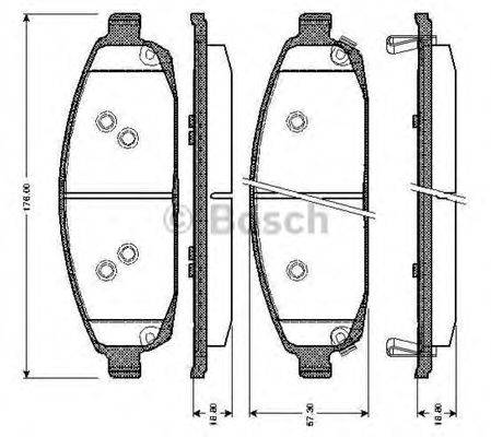 BOSCH 0986TB3027 Комплект тормозных колодок, дисковый тормоз