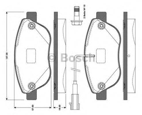 BOSCH 0986TB3079 Комплект тормозных колодок, дисковый тормоз