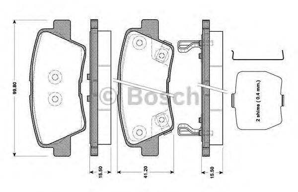 BOSCH 0986TB3089 Комплект тормозных колодок, дисковый тормоз