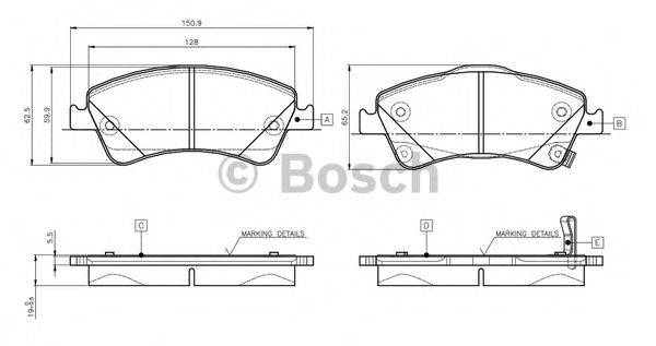 BOSCH 0986TB3146 Комплект тормозных колодок, дисковый тормоз