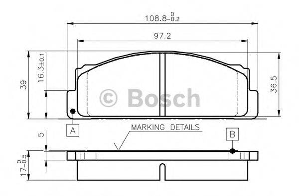 BOSCH 0986TB2002 Комплект тормозных колодок, дисковый тормоз