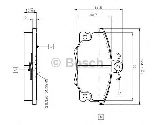 BOSCH 0986TB2006 Комплект тормозных колодок, дисковый тормоз