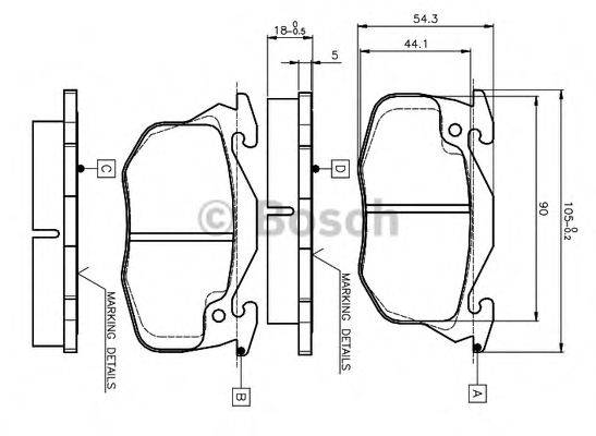 BOSCH 0986TB2009 Комплект тормозных колодок, дисковый тормоз