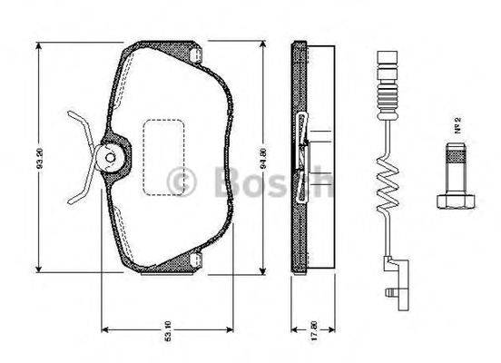 BOSCH 0986TB2015 Комплект тормозных колодок, дисковый тормоз