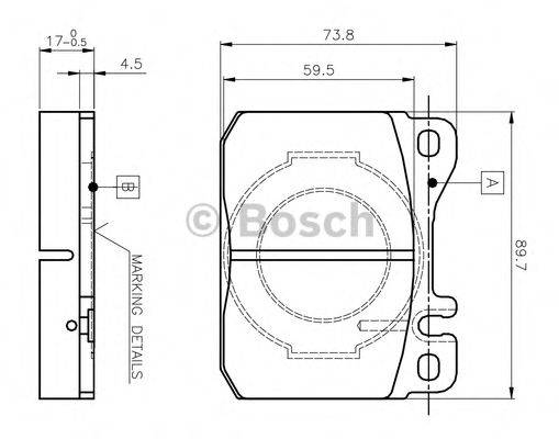 BOSCH 0986TB2051 Комплект тормозных колодок, дисковый тормоз