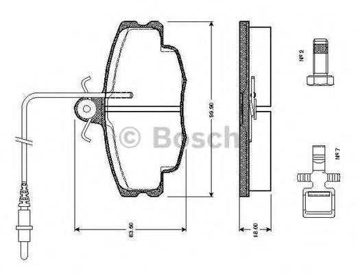 BOSCH 0986TB2076 Комплект тормозных колодок, дисковый тормоз