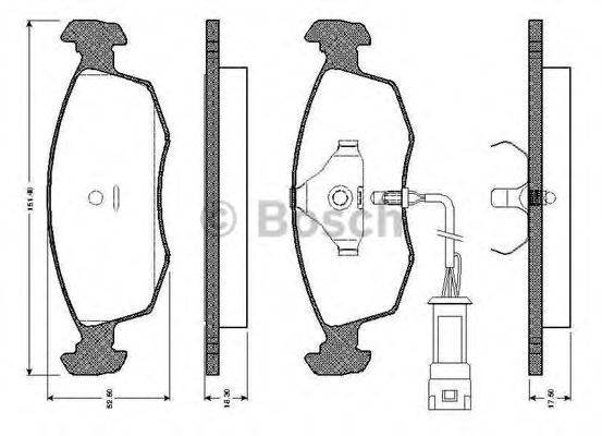 BOSCH 0986TB2092 Комплект тормозных колодок, дисковый тормоз