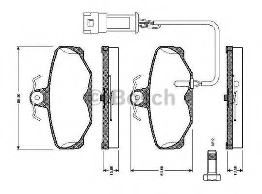 BOSCH 0986TB2105 Комплект тормозных колодок, дисковый тормоз