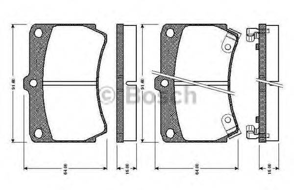 BOSCH 0986TB2107 Комплект тормозных колодок, дисковый тормоз