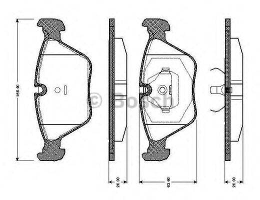 BOSCH 0986TB2151 Комплект тормозных колодок, дисковый тормоз