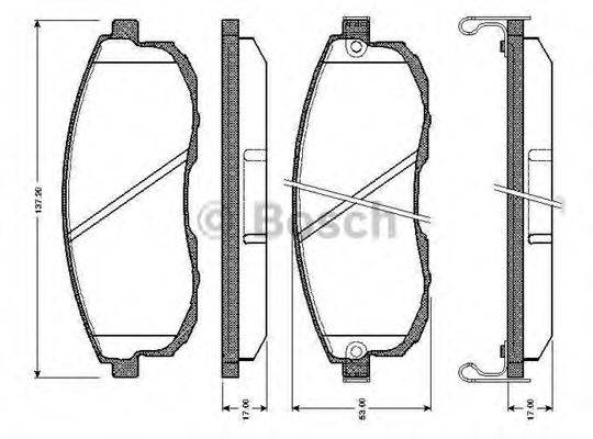 BOSCH 0986TB2161 Комплект тормозных колодок, дисковый тормоз